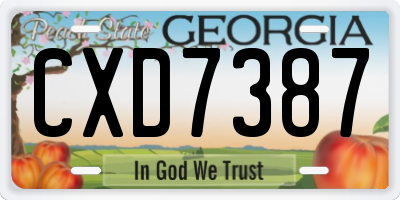 GA license plate CXD7387