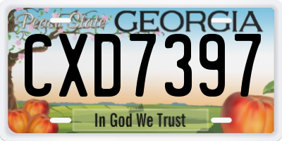 GA license plate CXD7397