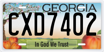 GA license plate CXD7402