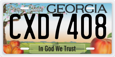 GA license plate CXD7408