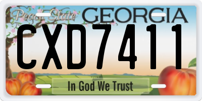 GA license plate CXD7411