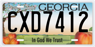 GA license plate CXD7412