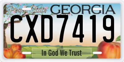 GA license plate CXD7419