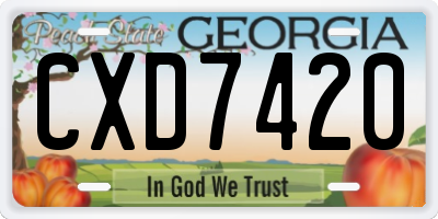 GA license plate CXD7420