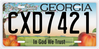 GA license plate CXD7421