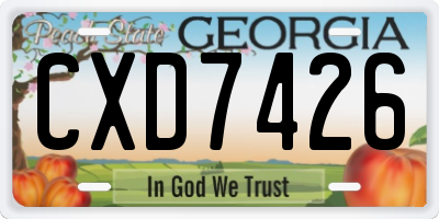 GA license plate CXD7426