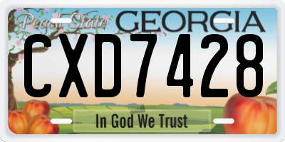 GA license plate CXD7428