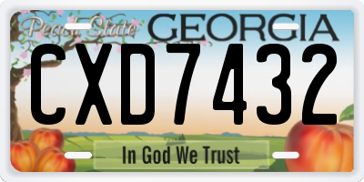 GA license plate CXD7432
