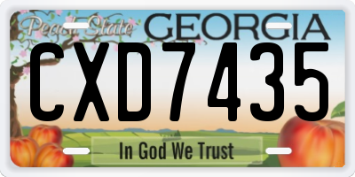 GA license plate CXD7435