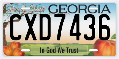 GA license plate CXD7436