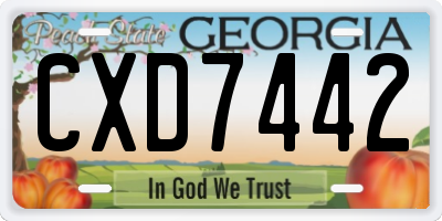 GA license plate CXD7442