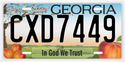 GA license plate CXD7449