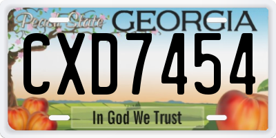GA license plate CXD7454