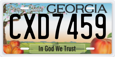 GA license plate CXD7459