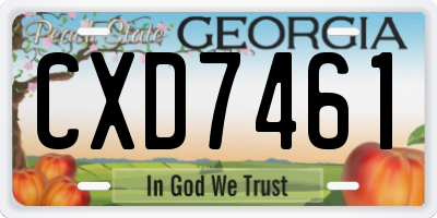 GA license plate CXD7461