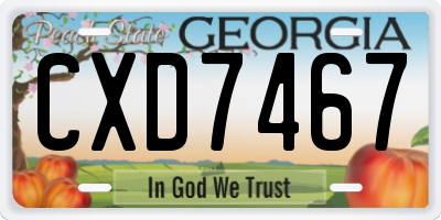 GA license plate CXD7467