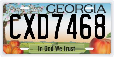 GA license plate CXD7468