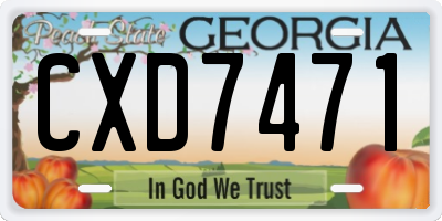 GA license plate CXD7471
