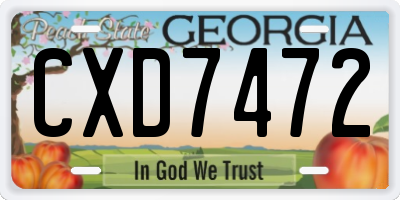 GA license plate CXD7472