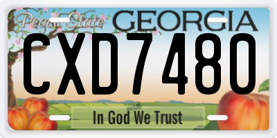 GA license plate CXD7480