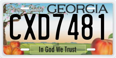GA license plate CXD7481
