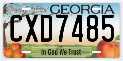 GA license plate CXD7485