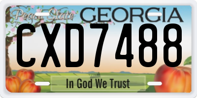 GA license plate CXD7488