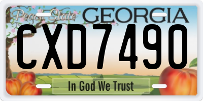 GA license plate CXD7490