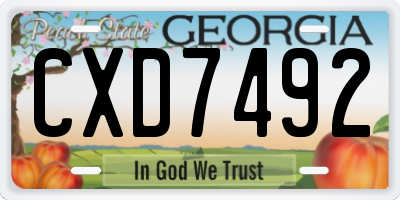 GA license plate CXD7492