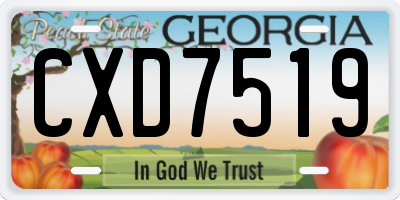 GA license plate CXD7519