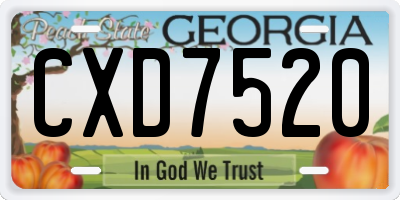 GA license plate CXD7520