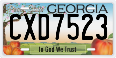 GA license plate CXD7523