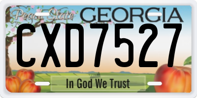 GA license plate CXD7527