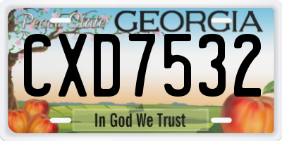 GA license plate CXD7532
