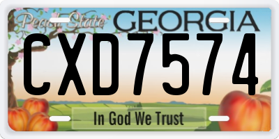 GA license plate CXD7574