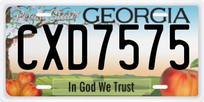 GA license plate CXD7575