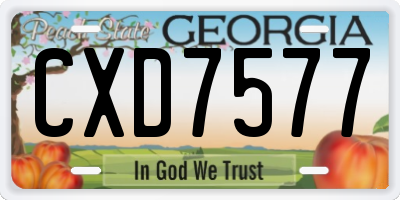 GA license plate CXD7577