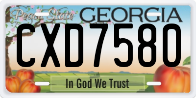 GA license plate CXD7580