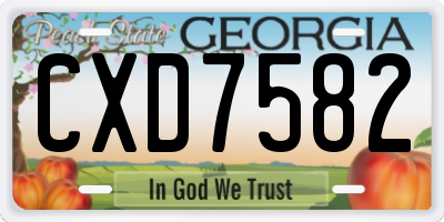 GA license plate CXD7582