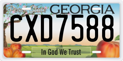 GA license plate CXD7588