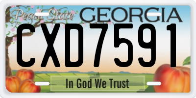 GA license plate CXD7591