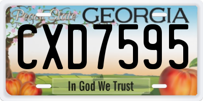 GA license plate CXD7595