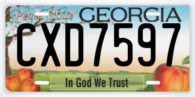 GA license plate CXD7597