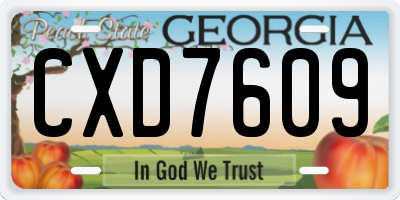 GA license plate CXD7609
