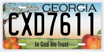 GA license plate CXD7611