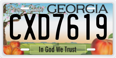 GA license plate CXD7619