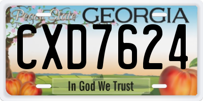 GA license plate CXD7624
