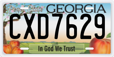 GA license plate CXD7629