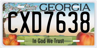 GA license plate CXD7638