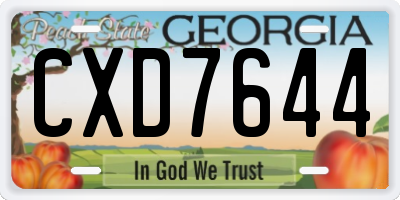 GA license plate CXD7644